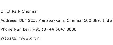 Dlf It Park Chennai Address Contact Number