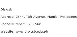 Dls csb Address Contact Number