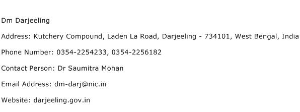 Dm Darjeeling Address Contact Number