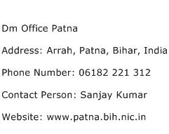 Dm Office Patna Address Contact Number
