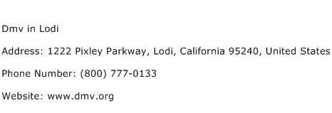 Dmv in Lodi Address Contact Number