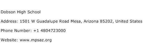 Dobson High School Address Contact Number