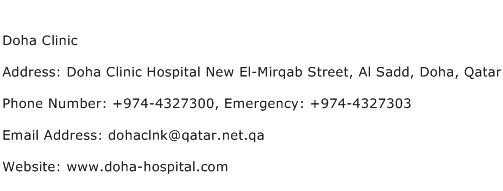 Doha Clinic Address Contact Number