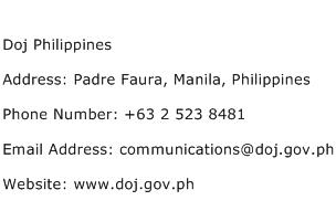 Doj Philippines Address Contact Number