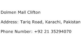 Dolmen Mall Clifton Address Contact Number