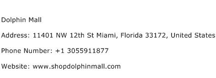 Dolphin Mall Address Contact Number