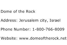 Dome of the Rock Address Contact Number