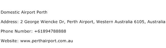 Domestic Airport Perth Address Contact Number