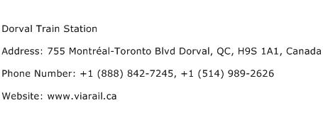 Dorval Train Station Address Contact Number