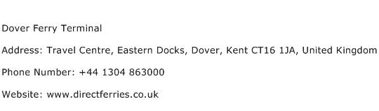 Dover Ferry Terminal Address Contact Number