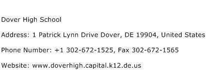 Dover High School Address Contact Number