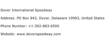 Dover International Speedway Address Contact Number