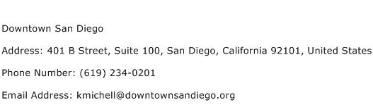 Downtown San Diego Address Contact Number