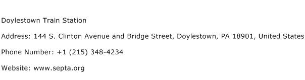 Doylestown Train Station Address Contact Number