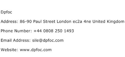 Dpfoc Address Contact Number