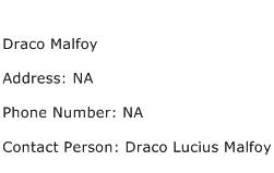 Draco Malfoy Address Contact Number