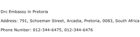 Drc Embassy in Pretoria Address Contact Number