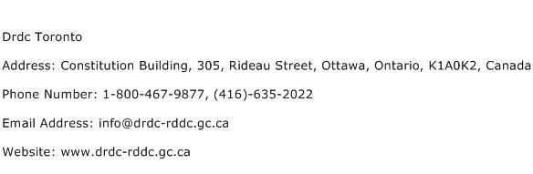 Drdc Toronto Address Contact Number