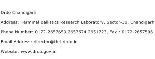 Drdo Chandigarh Address Contact Number