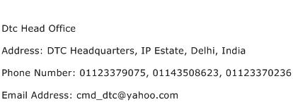 Dtc Head Office Address Contact Number