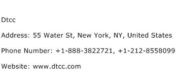 Dtcc Address Contact Number