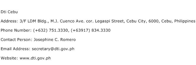 Dti Cebu Address Contact Number