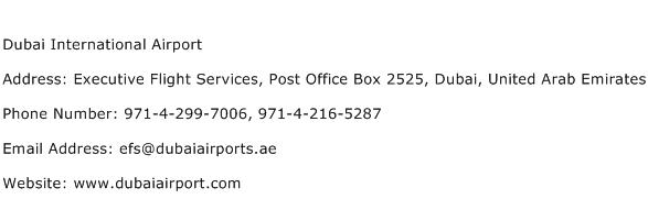 Dubai International Airport Address Contact Number