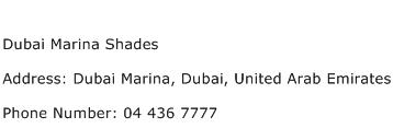 Dubai Marina Shades Address Contact Number