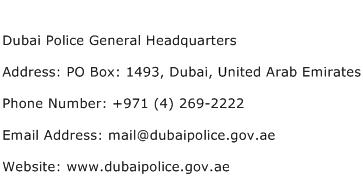 Dubai Police General Headquarters Address Contact Number