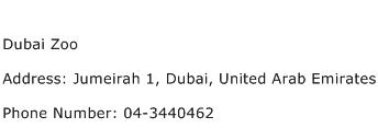 Dubai Zoo Address Contact Number