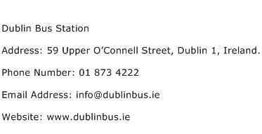 Dublin Bus Station Address Contact Number
