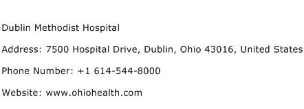 Dublin Methodist Hospital Address Contact Number