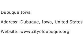 Dubuque Iowa Address Contact Number