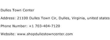 Dulles Town Center Address Contact Number