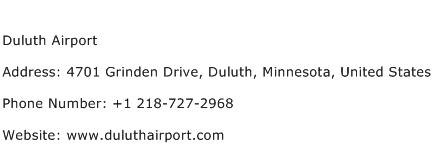 Duluth Airport Address Contact Number