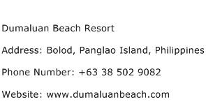 Dumaluan Beach Resort Address Contact Number