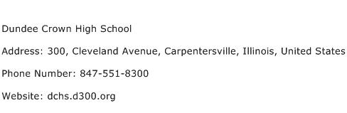 Dundee Crown High School Address Contact Number