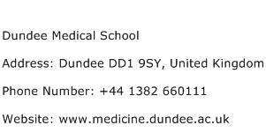 Dundee Medical School Address Contact Number