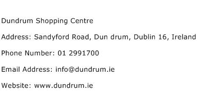 Dundrum Shopping Centre Address Contact Number