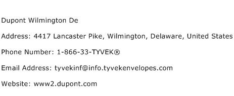 Dupont Wilmington De Address Contact Number