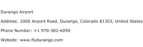 Durango Airport Address Contact Number