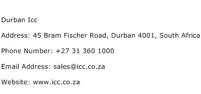 Durban Icc Address Contact Number