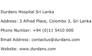 Durdans Hospital Sri Lanka Address Contact Number
