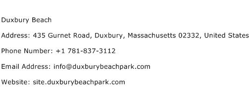 Duxbury Beach Address Contact Number