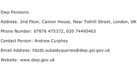 dwp contact number 0800 pensions