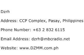 Dzrh Address Contact Number