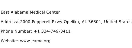East Alabama Medical Center Address Contact Number