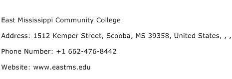 East Mississippi Community College Address Contact Number