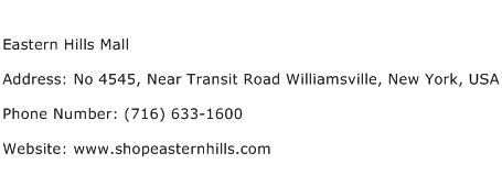 Eastern Hills Mall Address Contact Number