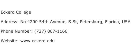 Eckerd College Address Contact Number